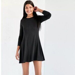 BDG Urban Outfitters Outfield Black Long Sleeve Sweatshirt Mini Dress Size S